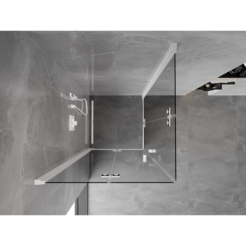 Mexen Mist-F Cabine de douche pliable Duo 70 x 70 cm, transparente, blanche - 8A6-070L-070P-20-00
