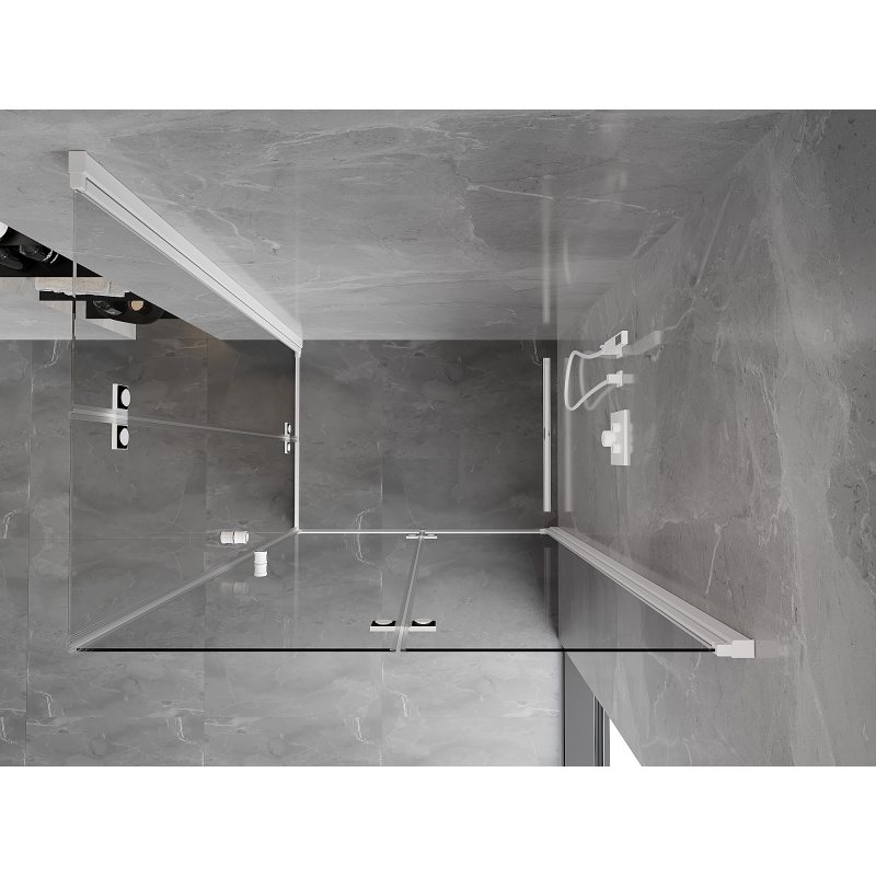 Mexen Mist-F Duo cabine de douche pliante droite 70 x 75 cm, transparent, blanc - 8A6-070L-075P-20-00