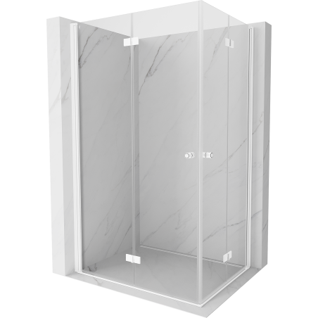 Mexen Mist-F Duo cabine de douche pliante gauche 85 x 75 cm, transparent, blanc - 8A6-085L-075P-20-00