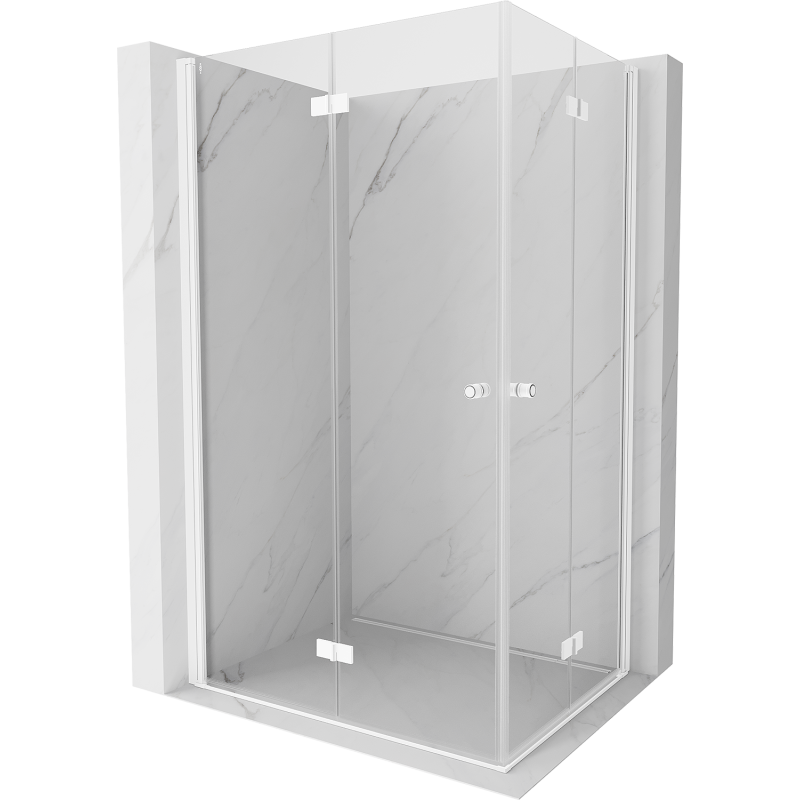 Mexen Mist-F Duo cabine de douche pliante gauche 105 x 75 cm, transparent, blanc - 8A6-105L-075P-20-00