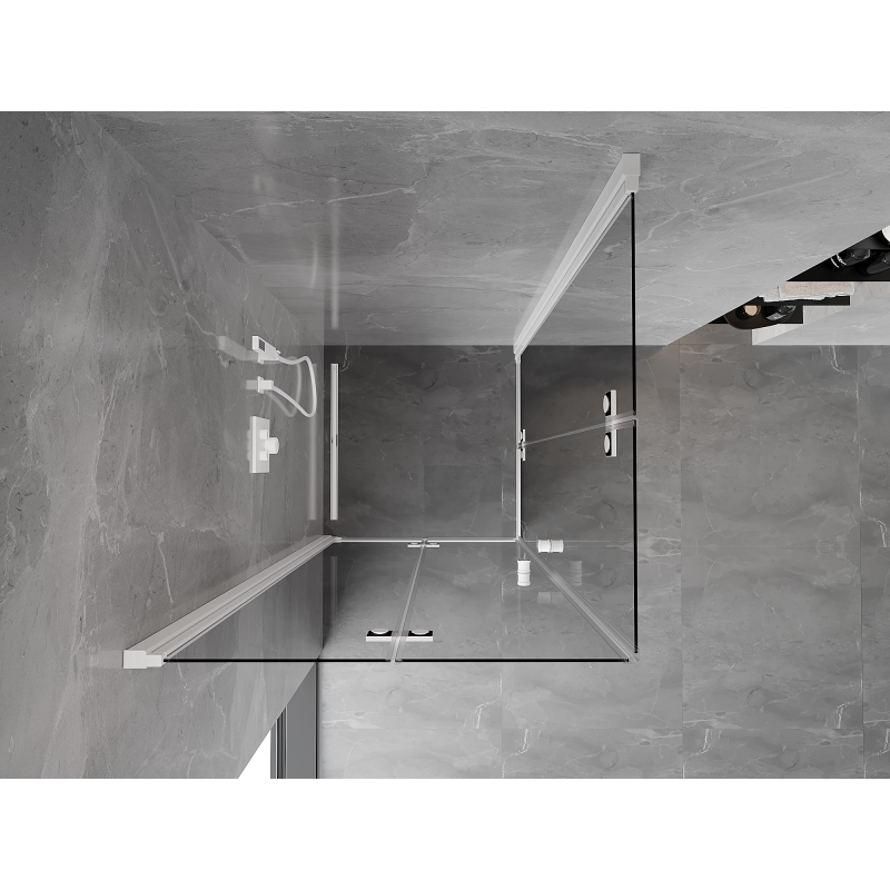 Mexen Mist-F Duo cabine de douche pliante 80 x 80 cm, transparente, blanche - 8A6-080L-080P-20-00