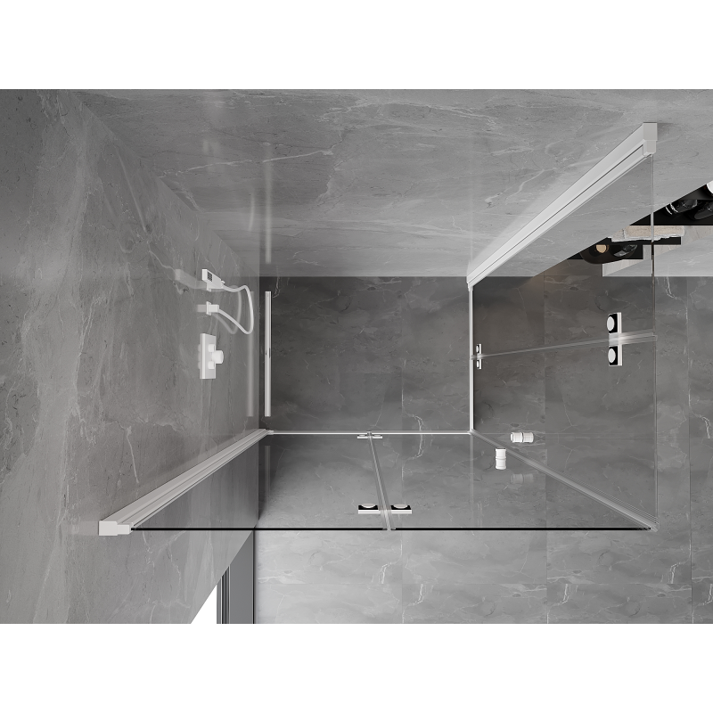 Mexen Mist-F Cabine de douche pliante Duo gauche 110 x 85 cm, transparent, blanc - 8A6-110L-085P-20-00