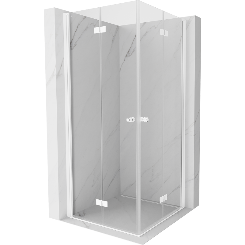 Mexen Mist-F Cabine de douche pliante Duo 90 x 90 cm, transparente, blanche - 8A6-090L-090P-20-00
