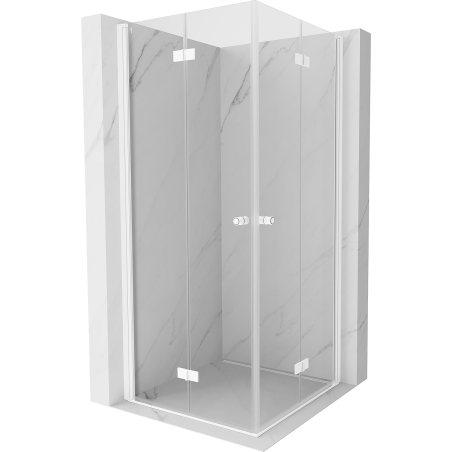 Mexen Mist-F Cabine de douche pliante Duo 90 x 90 cm, transparente, blanche - 8A6-090L-090P-20-00