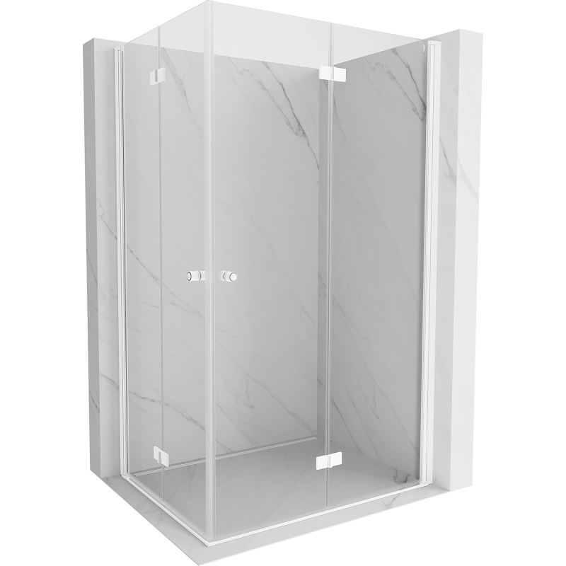 Mexen Mist-F Duo cabine de douche pliante droite 90 x 100 cm, transparent, blanc - 8A6-090L-100P-20-00