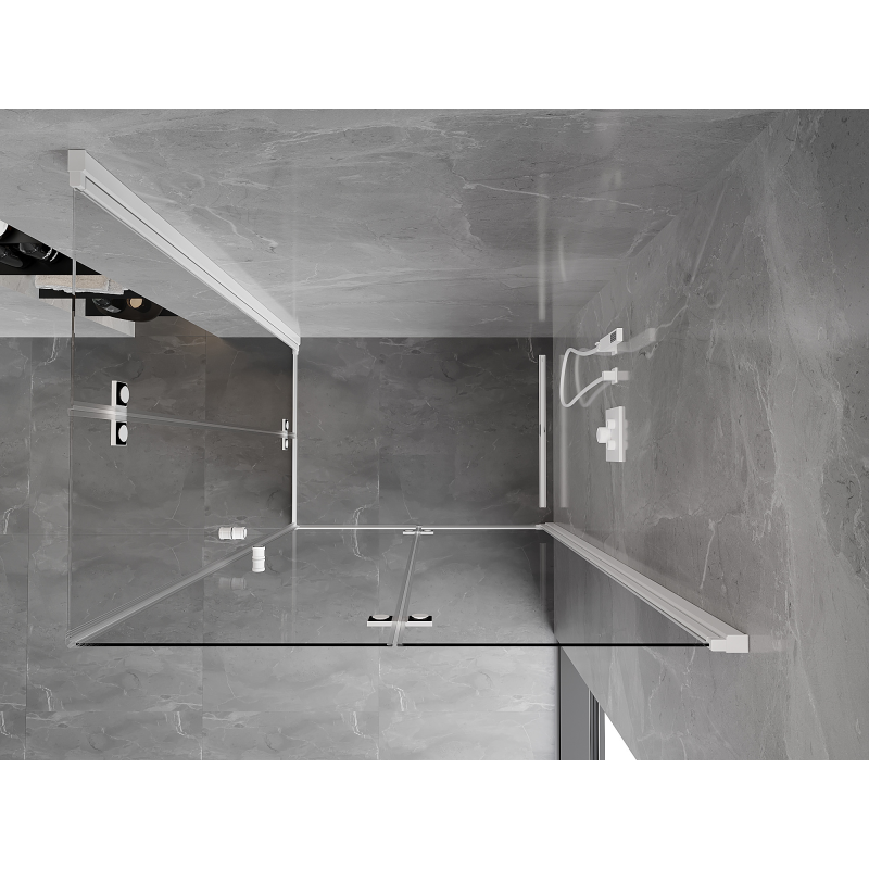 Mexen Mist-F Duo cabine de douche pliable droite 85 x 105 cm, transparent, blanc - 8A6-085L-105P-20-00