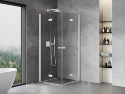 Mexen Mist-F Duo cabine de douche pliable 105 x 105 cm, transparent, blanc - 8A6-105L-105P-20-00