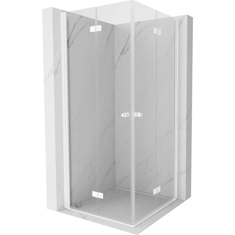 Mexen Mist-F Duo cabine de douche pliable 105 x 105 cm, transparent, blanc - 8A6-105L-105P-20-00