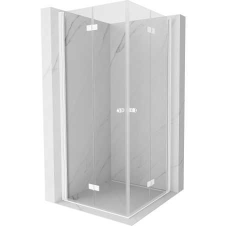 Mexen Mist-F Duo cabine de douche pliable 105 x 105 cm, transparent, blanc - 8A6-105L-105P-20-00