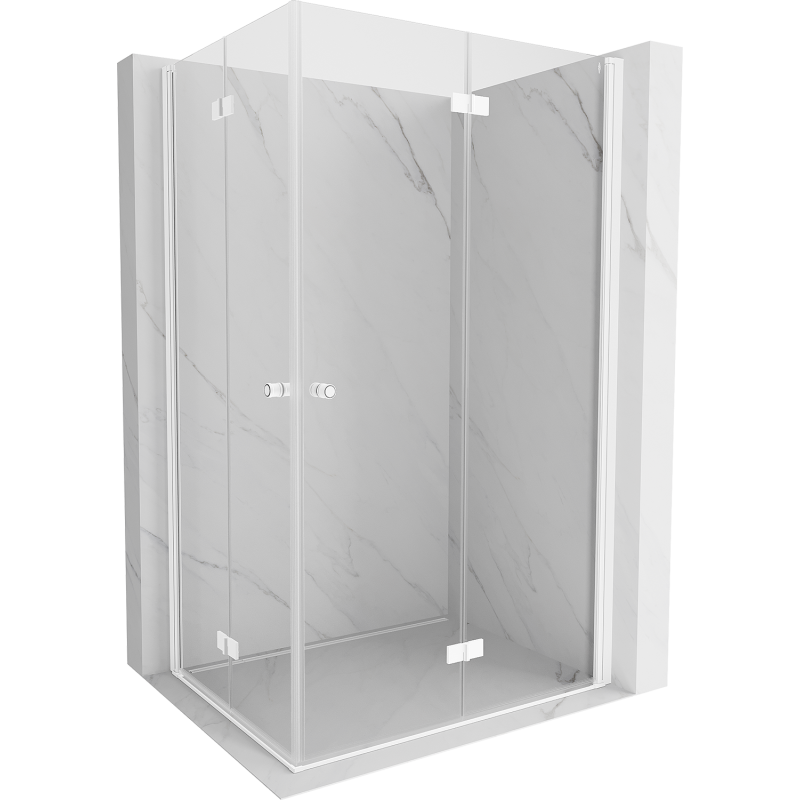 Mexen Mist-F Duo cabine de douche pliante droite 80 x 115 cm, transparent, blanc - 8A6-080L-115P-20-00
