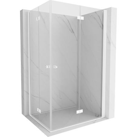 Mexen Mist-F Duo cabine de douche pliante droite 100 x 120 cm, transparent, blanc - 8A6-100L-120P-20-00