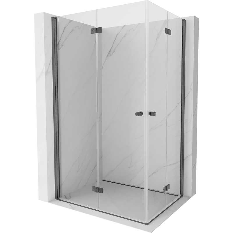 Mexen Mist-F Duo cabine de douche pliable gauche 85 x 70 cm, transparent, gris canon brossé - 8A6-085L-070P-66-00