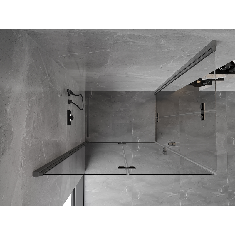 Mexen Mist-F Duo cabine de douche pliante gauche 90 x 80 cm, transparent, gris canon brossé - 8A6-090L-080P-66-00