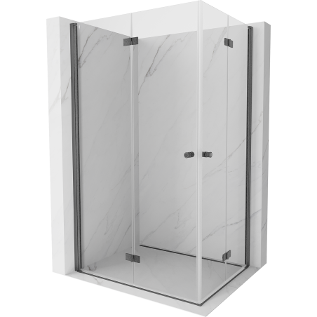 Mexen Mist-F Duo cabine de douche pliante gauche 90 x 80 cm, transparent, gris canon brossé - 8A6-090L-080P-66-00