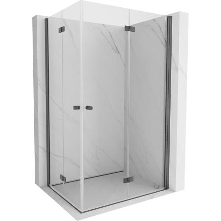 Mexen Mist-F Duo cabine de douche pliante droite 95 x 100 cm, transparent, gris canon brossé - 8A6-095L-100P-66-00