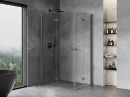 Mexen Mist-F Duo cabine de douche pliante gauche 120 x 105 cm, transparent, gris canon brossé - 8A6-120L-105P-66-00