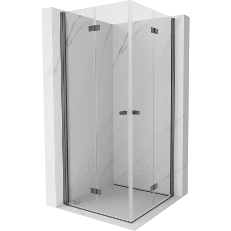 Mexen Mist-F Duo cabine de douche pliante 110 x 110 cm, transparent, gris canon brossé - 8A6-110L-110P-66-00