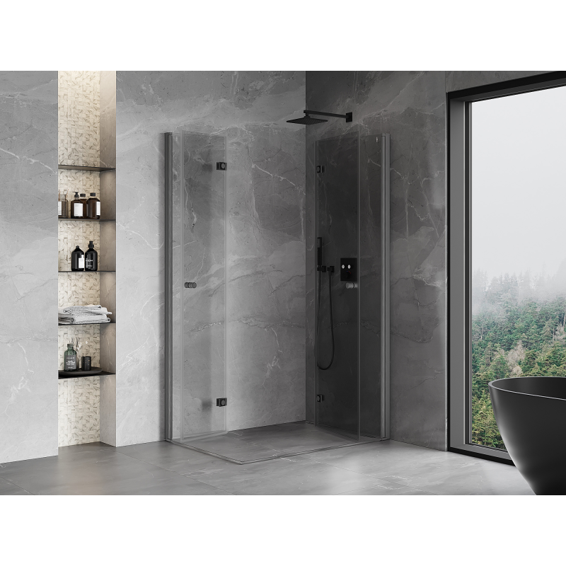 Mexen Mist-F Duo cabine de douche pliante droite 105 x 120 cm, transparent, gris canon brossé - 8A6-105L-120P-66-00