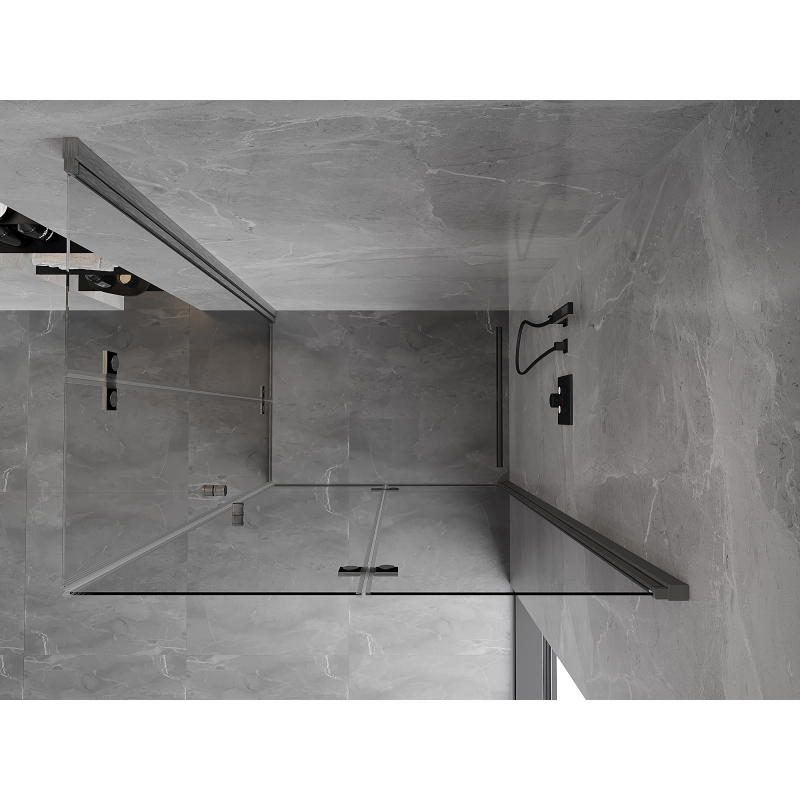 Mexen Mist-F Duo cabine de douche pliante droite 105 x 120 cm, transparent, gris canon brossé - 8A6-105L-120P-66-00