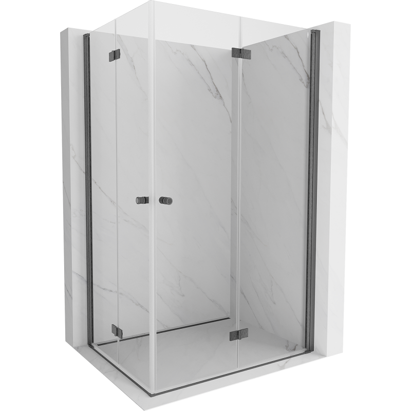Mexen Mist-F Duo cabine de douche pliante droite 115 x 120 cm, transparent, gris canon brossé - 8A6-115L-120P-66-00