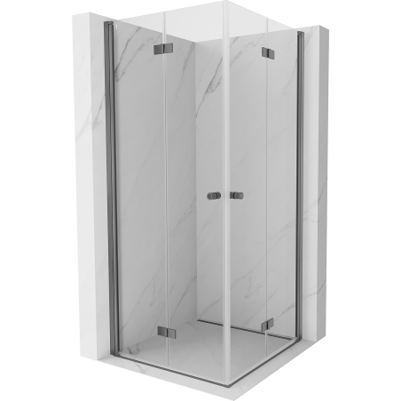 Mexen Mist-F Duo cabine de douche pliante 75 x 75 cm, transparent, canon de fusil - 8A6-075L-075P-95-00