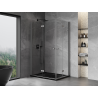 Mexen Mist-F Duo cabine de douche pliante gauche 105 x 85 cm, transparent, métal noir - 8A6-105L-085P-95-00