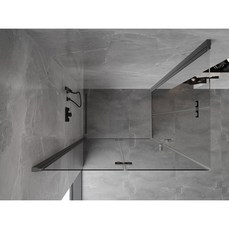 Mexen Mist-F Duo cabine de douche pliante gauche 100 x 95 cm, transparent, métal canon - 8A6-100L-095P-95-00