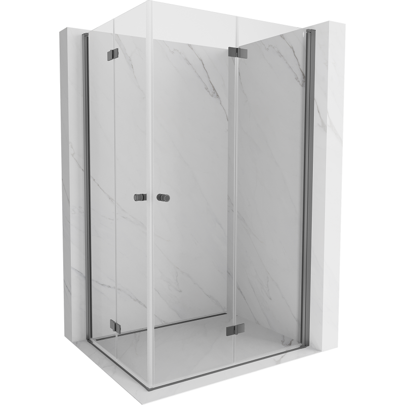 Mexen Mist-F Duo cabine de douche pliante droite 95 x 100 cm, transparent, métal noir - 8A6-095L-100P-95-00