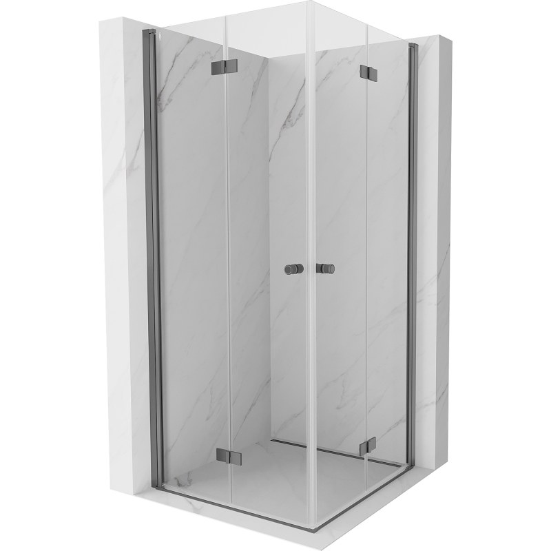 Mexen Mist-F Cabine de douche pliante Duo 100 x 100 cm, transparent, métal canon - 8A6-100L-100P-95-00