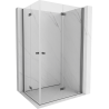 Mexen Mist-F Duo cabine de douche pliante droite 70 x 110 cm, transparent, acier noirci - 8A6-070L-110P-95-00