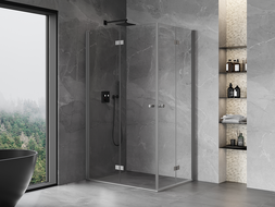 Mexen Mist-F Duo cabine de douche pliante gauche 115 x 110 cm, transparent, métal canon - 8A6-115L-110P-95-00