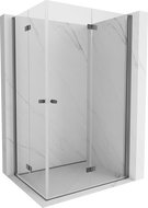 Mexen Mist-F Duo cabine de douche pliante droite 110 x 115 cm, transparent, métal graphite - 8A6-110L-115P-95-00