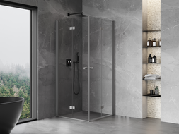 Mexen Mist-F Duo cabine de douche pliable 115 x 115 cm, transparent, gun metal - 8A6-115L-115P-95-00