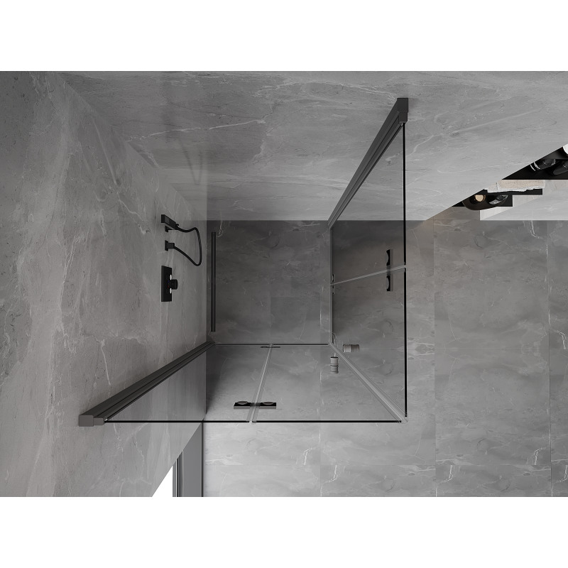 Mexen Mist-F Duo cabine de douche pliante 120 x 120 cm, transparent, gun metal - 8A6-120L-120P-95-00