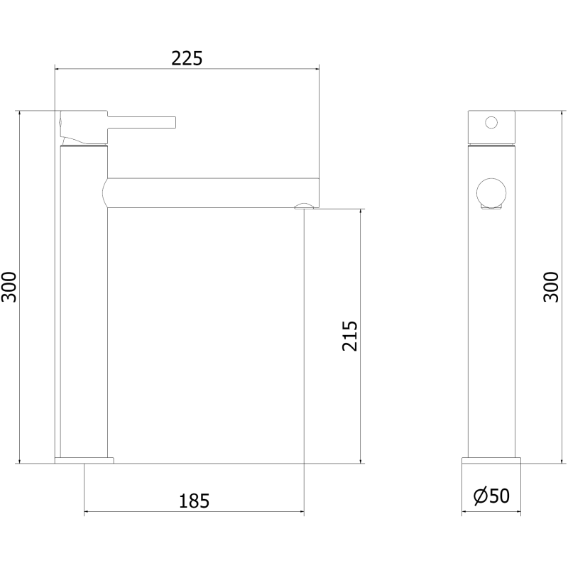 Mexen Elba robinet de lavabo haut, graphite - 74110-66