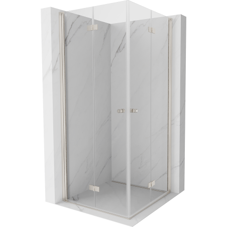 Mexen Mist-F Duo cabine de douche pliable 70 x 70 cm, transparent, nickel brossé - 8A6-070L-070P-97-00