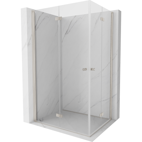Mexen Mist-F Duo cabine de douche pliante gauche 85 x 70 cm, transparent, nickel brossé - 8A6-085L-070P-97-00