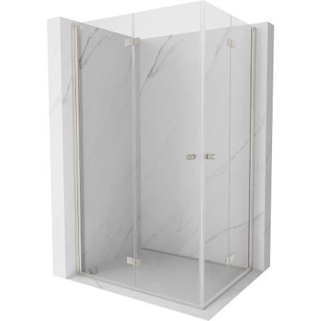 Mexen Mist-F Double cabine de douche pliante gauche 85 x 75 cm, transparent, nickel brossé - 8A6-085L-075P-97-00