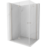 Mexen Mist-F Duo cabine de douche pliante gauche 85 x 80 cm, transparent, nickel brossé - 8A6-085L-080P-97-00