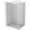 Mexen Mist-F Cabine de douche pliable gauche Duo 115 x 80 cm, transparent, nickel brossé - 8A6-115L-080P-97-00