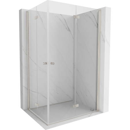 Mexen Mist-F Cabine de douche pliante Duo droite 85 x 90 cm, transparent, nickel brossé - 8A6-085L-090P-97-00