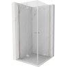 Mexen Mist-F Duo cabine de douche pliante 100 x 100 cm, transparent, nickel brossé - 8A6-100L-100P-97-00