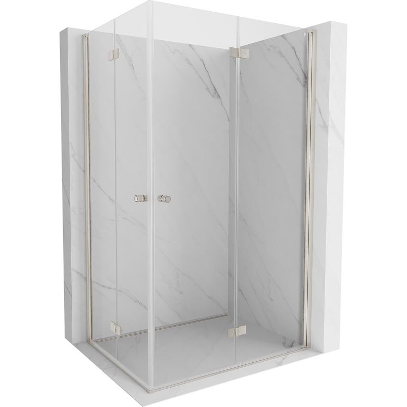 Mexen Mist-F Duo cabine de douche pliante droite 100 x 105 cm, transparent, nickel brossé - 8A6-100L-105P-97-00