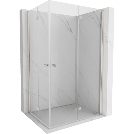 Mexen Mist-F Cabine de douche pliante Duo droite 95 x 115 cm, transparent, nickel brossé - 8A6-095L-115P-97-00