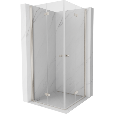 Mexen Mist-F Duo cabine de douche pliable 115 x 115 cm, transparent, nickel brossé - 8A6-115L-115P-97-00