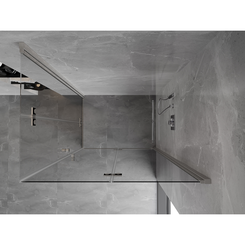 Mexen Mist-F Duo cabine de douche pliante droite 85 x 120 cm, transparent, nickel brossé - 8A6-085L-120P-97-00