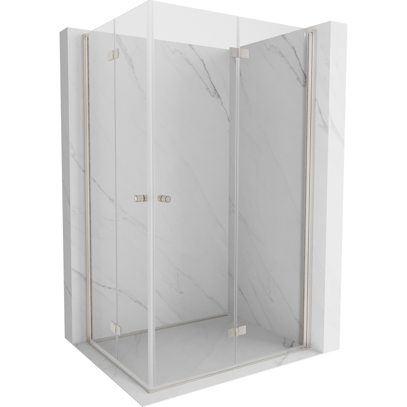 Mexen Mist-F Duo cabine de douche pliante droite 85 x 120 cm, transparent, nickel brossé - 8A6-085L-120P-97-00