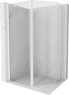 Mexen Mist cabine de douche pentagonale asymétrique pivotante 100 x 90 cm, transparent, blanc - 8A8-100-090-20-00