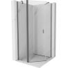 Mexen Mist cabine de douche pentagonale pivotante 80 x 80 cm, transparent, gris canon brossé - 8A8-080-080-66-00