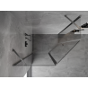 Mexen Mist Cabine de douche pentagonale asymétrique avec porte battante 90 x 80 cm transparente, gris canon brossé